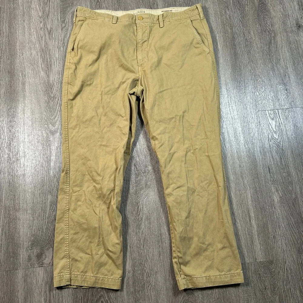 Levis XX Chino Pants 38x30 Fits 38X28 Tan Brown Khaki Cotton Twill